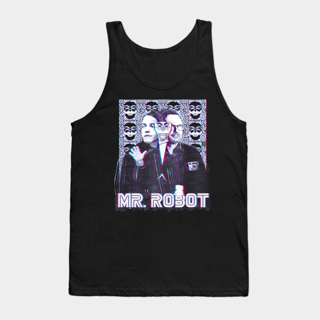 Mr Robot Glitch Tank Top by Aefe